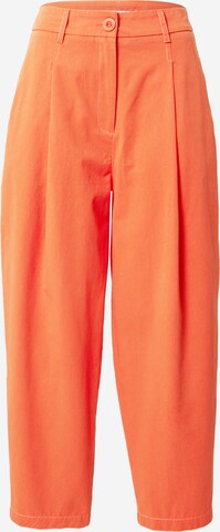 MSCH COPENHAGEN Tapered Pleat-Front Pants in Orange: front