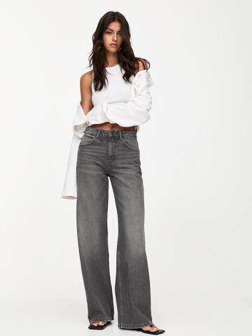 Pull&Bear Wide leg Jeans in Grey