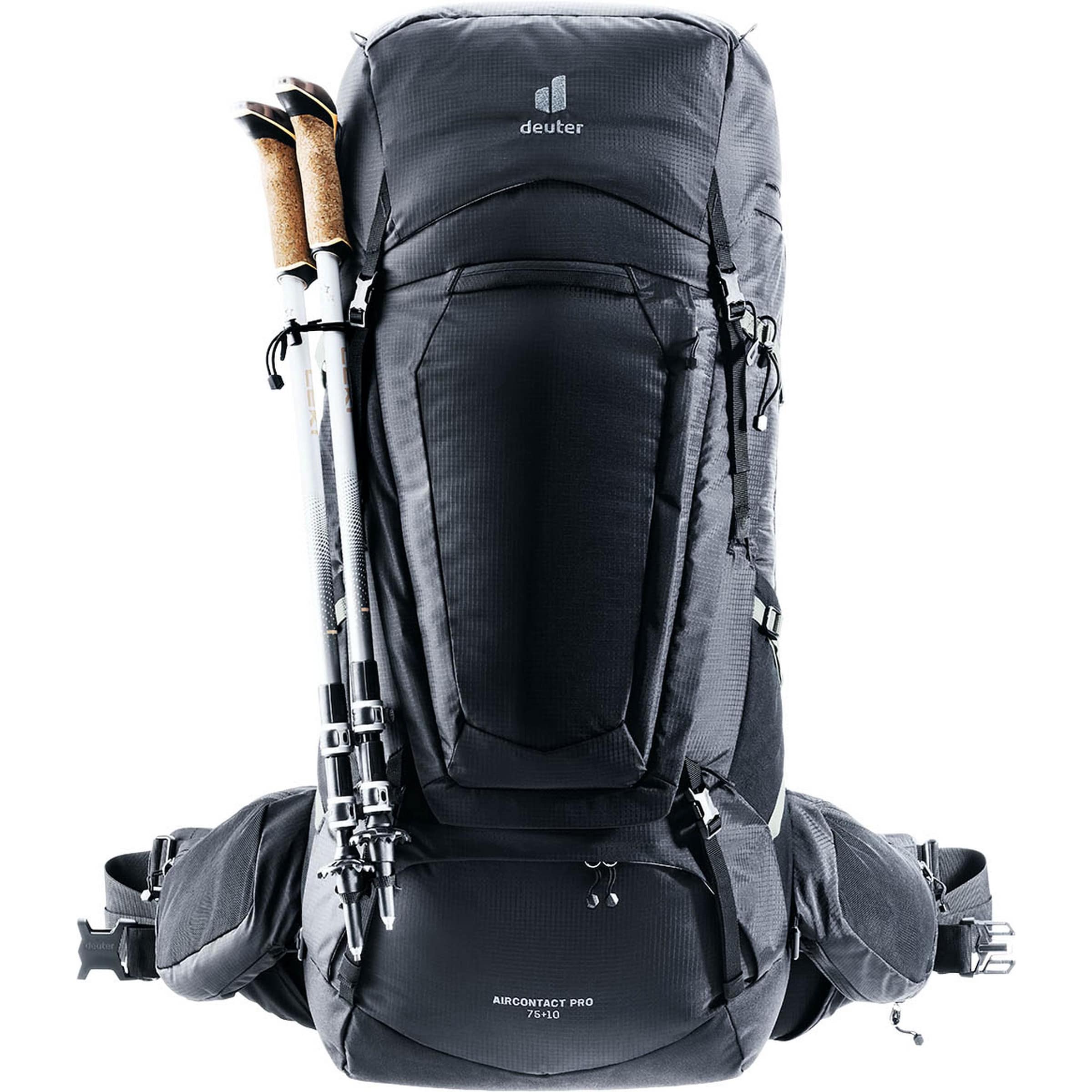 DEUTER Sportrucksack 'Aircontact Pro' in Schwarz: Vorderseite