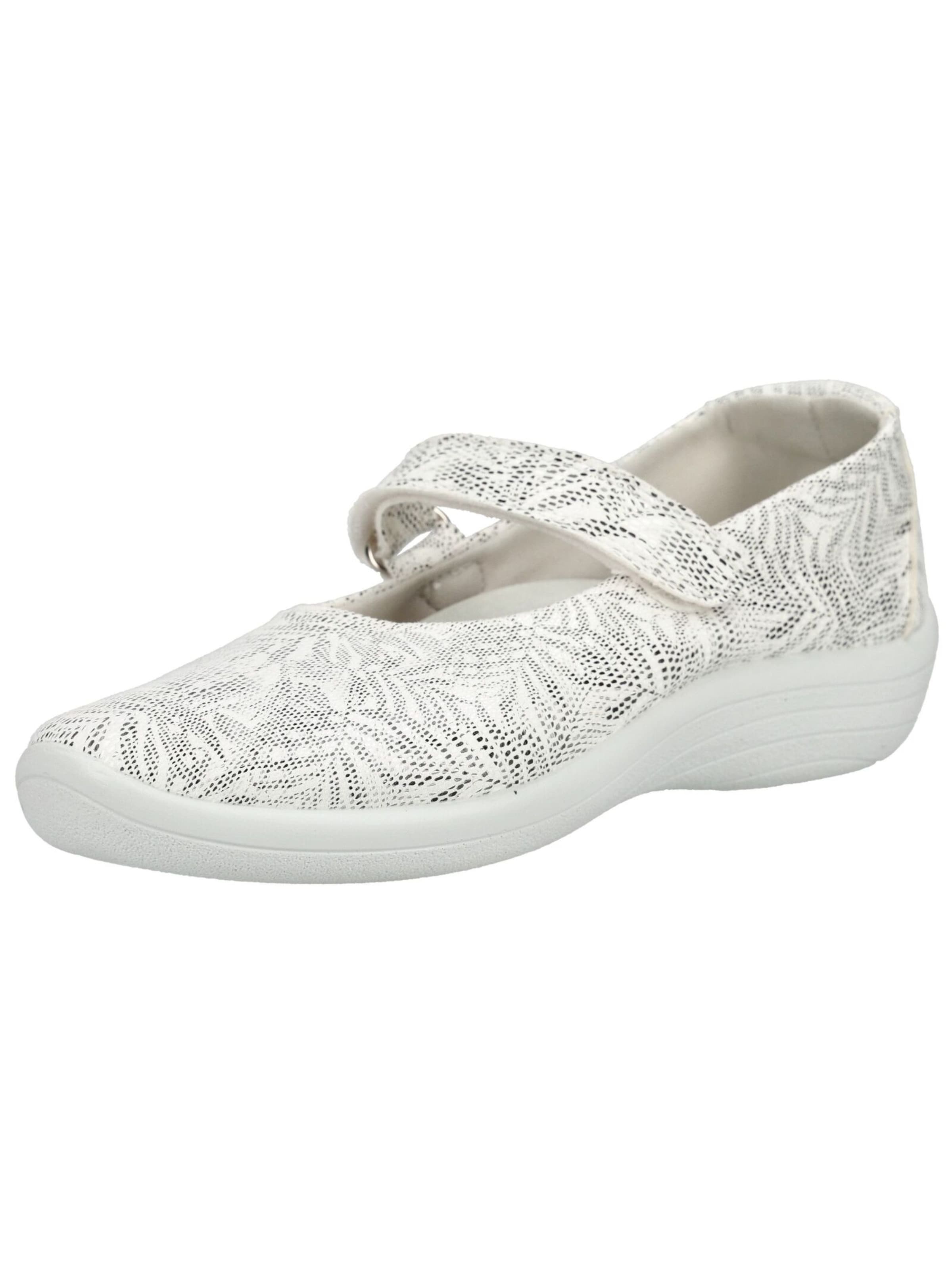 Arcopedico Ballet Flats with Strap in White: front