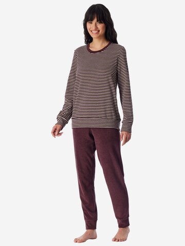 SCHIESSER Pyjama ' Casual Essentials ' in Bruin: voorkant