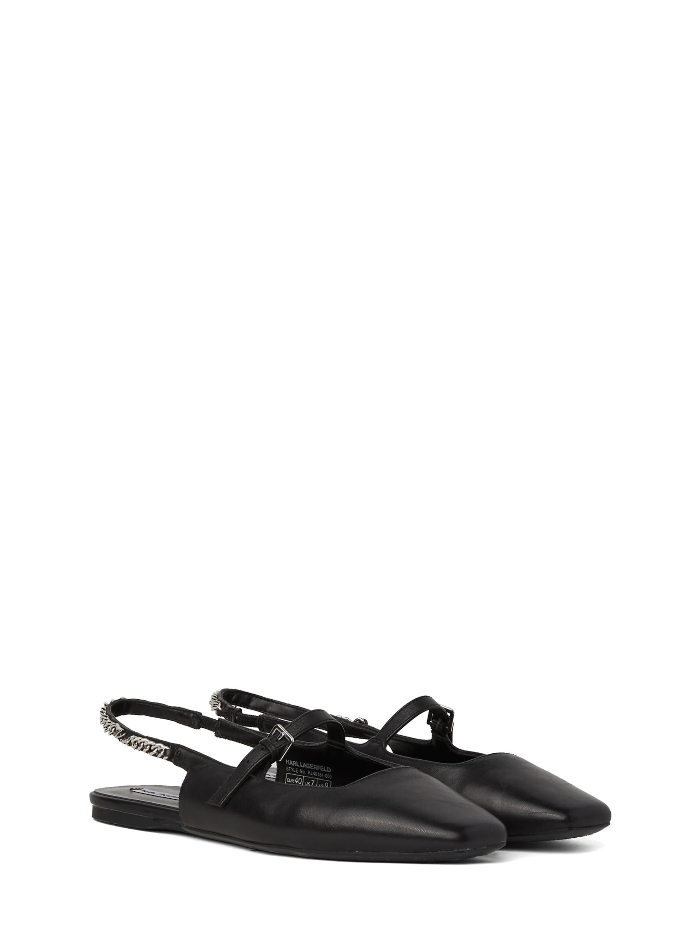 Karl Lagerfeld Ballerina met riempjes 'Konnie' in Zwart