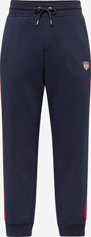 GANT Tapered Pants in Blue: front