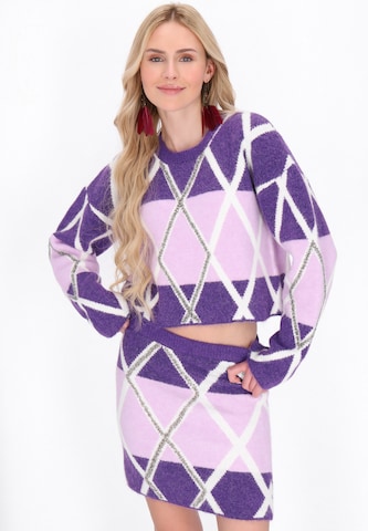 Pull-over IZIA en violet : devant