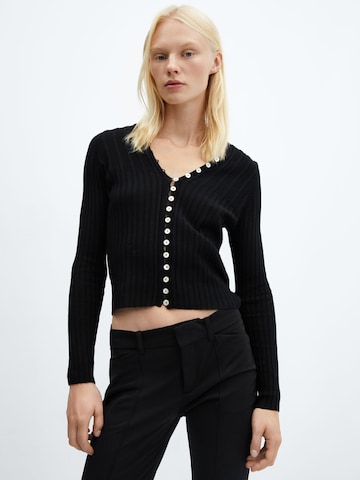 MANGO Knit Cardigan 'RIKKI' in Black: front