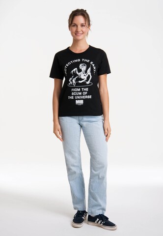 LOGOSHIRT Shirt 'MIB - Protecting The Earth' in Black