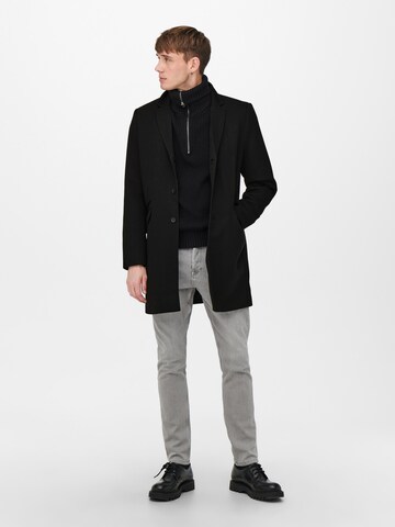 Only & Sons Regular Fit Overgangsfrakke 'Julian King' i sort