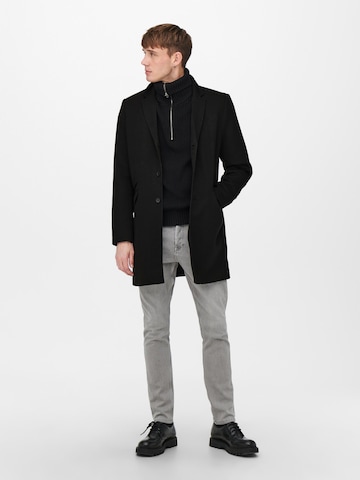 Only & Sons - Ajuste regular Abrigo de entretiempo 'Julian King' en negro