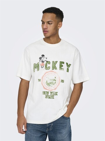T-Shirt 'MICKEY' Only & Sons en blanc : devant