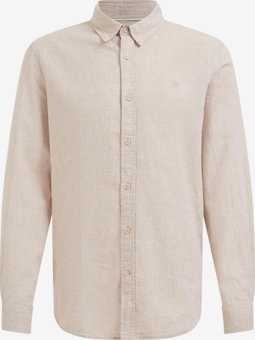 WE Fashion Button Up Shirt in Beige: front