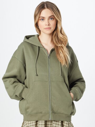 WEEKDAY Sweat jacket in Green: front