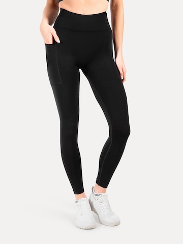 Smilodox Skinny Leggings ' Adrielle ' in Schwarz: Vorderseite
