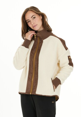 Athlecia Fleece Jacket 'Minniem' in Beige: front