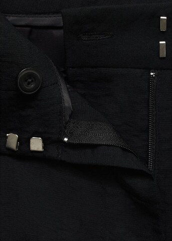 MANGO Wide leg Pleat-Front Pants 'Carla' in Black