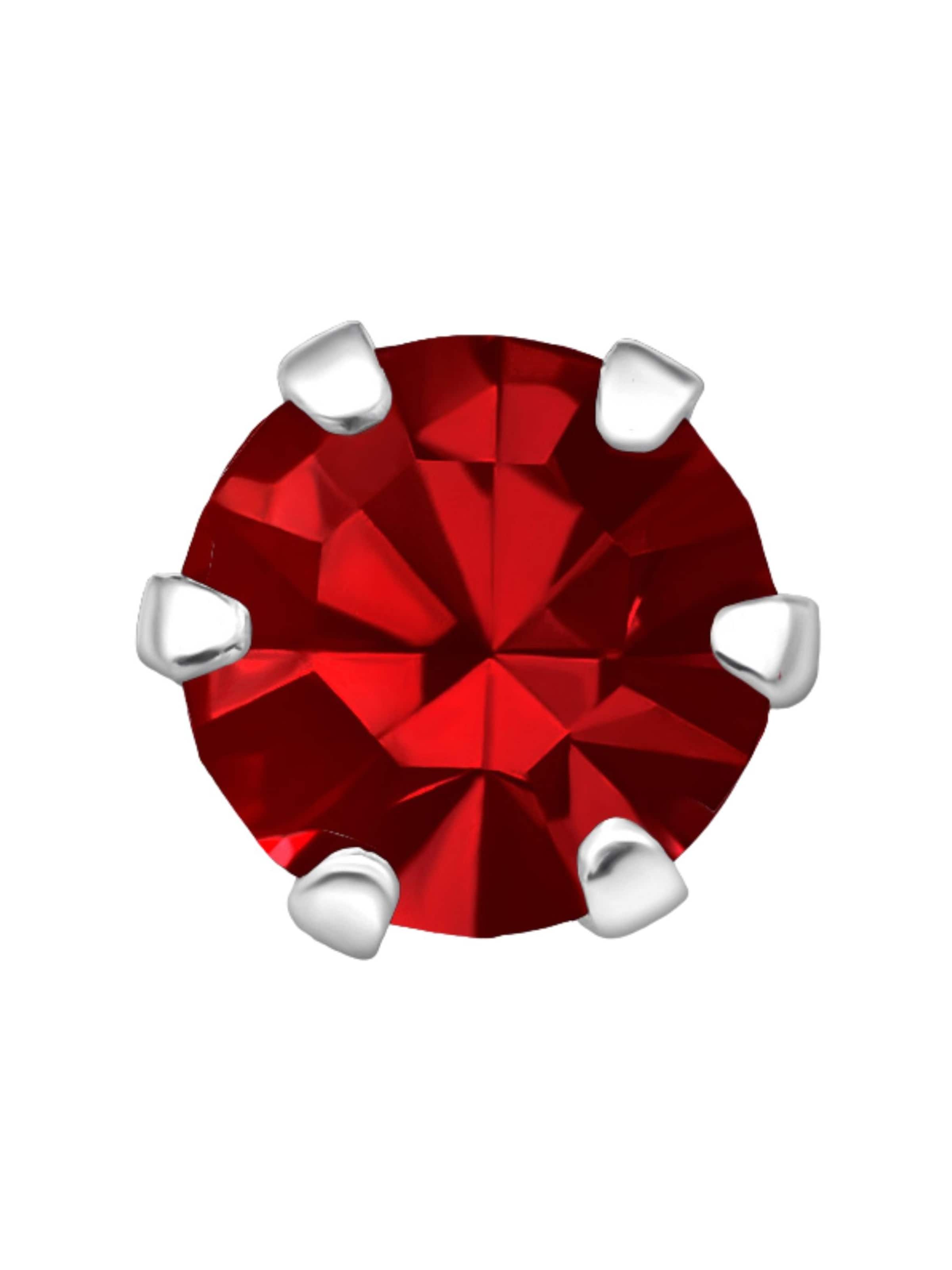 Boucles d'oreilles 'Silberne Runde 5 mm Ohrstecker mit Kristallen' Maxte en rouge