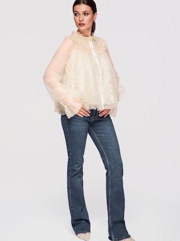 Ombre Blouse in Beige