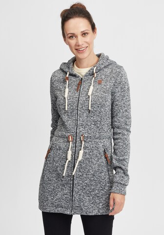 Oxmo Zip-Up Hoodie 'Thora' in Grey: front