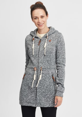 Oxmo Zip-Up Hoodie 'Thora' in Grey: front