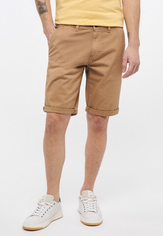 MUSTANG Regular Chino Pants in Brown: front