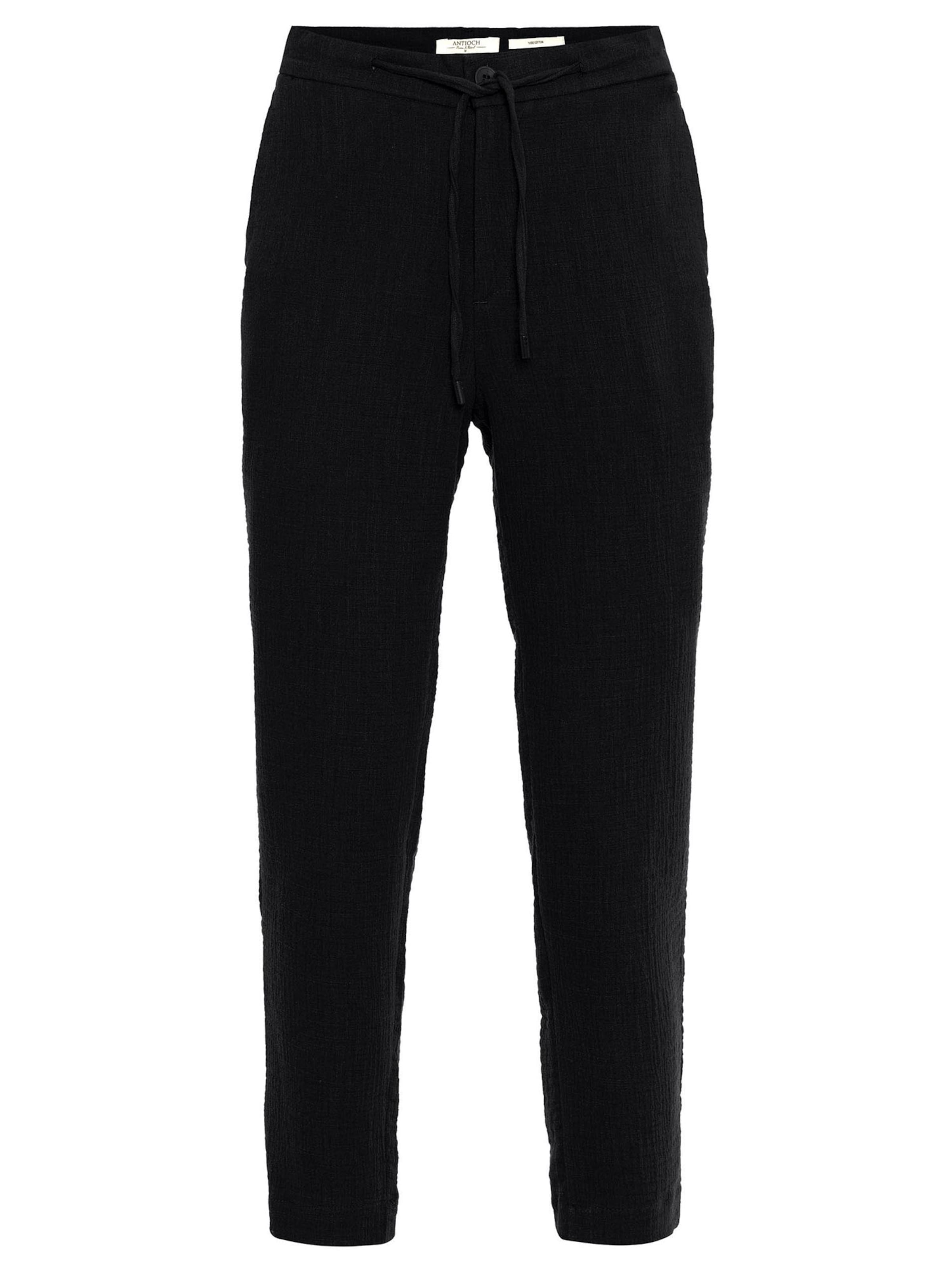 Antioch Slimfit Kalhoty – černá: přední strana