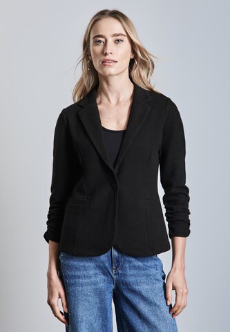 STREET ONE Blazer mit Raffung in Schwarz: Vorderseite