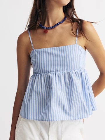 Pull&Bear Top 'PACIFIC' in Blue