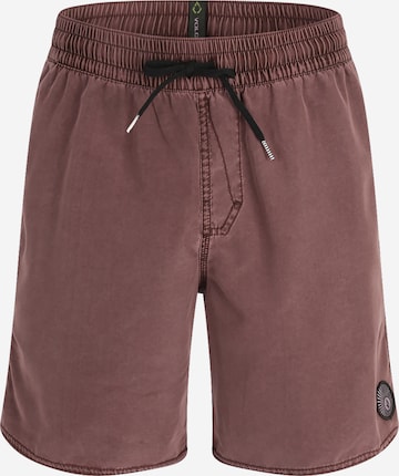 Volcom - Bermudas en marrón: frente