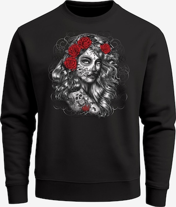 Neverless Sweatshirt 'Day of Dead' in Black: front