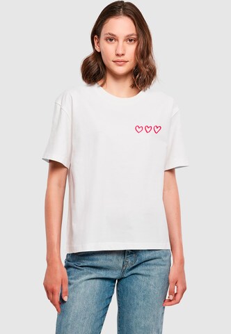 Mister Tee Shirt 'Three In A Row' in White: front