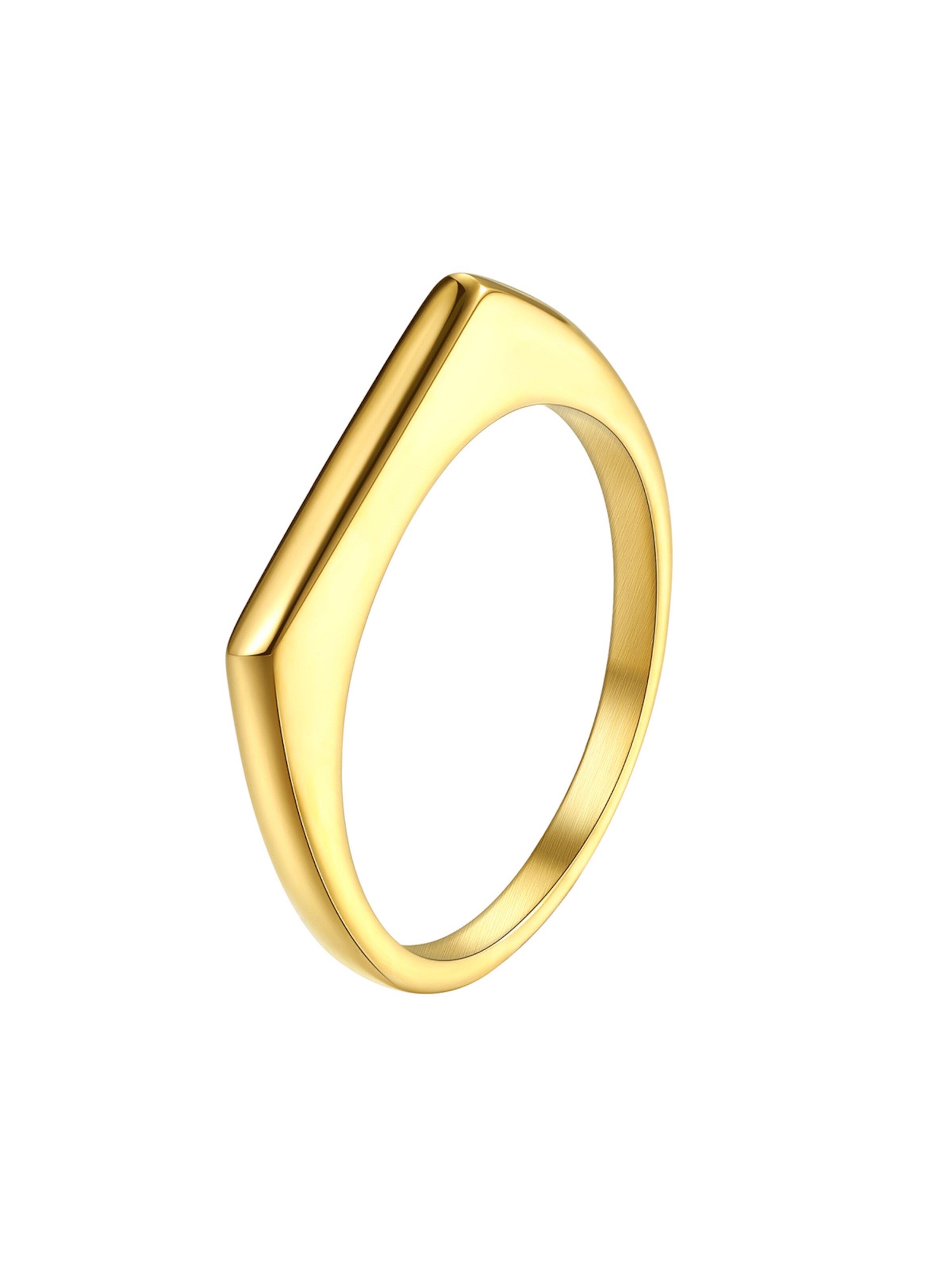 Hey Happiness Ring 'Sleek Arc Signet' in Gold: front