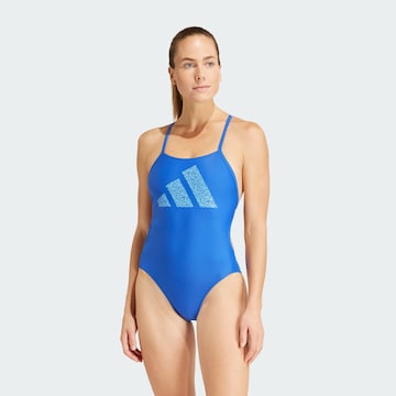 ADIDAS PERFORMANCE Bralette Active Swimsuit '3 Bar' in Blue: front