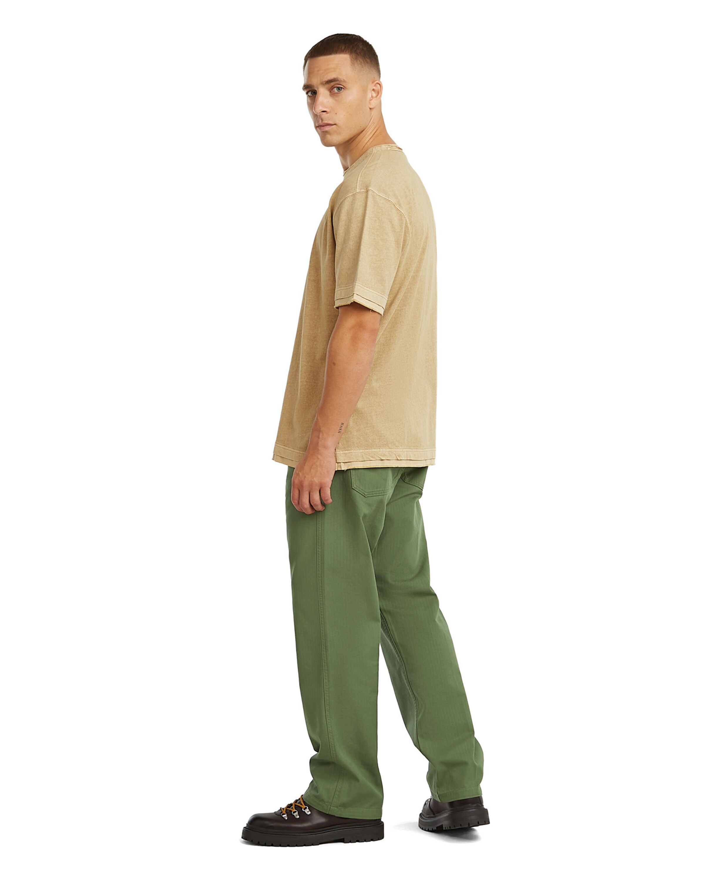 G-STAR Shirt 'Washed Distressed Relaxed T-Shirt' in Beige