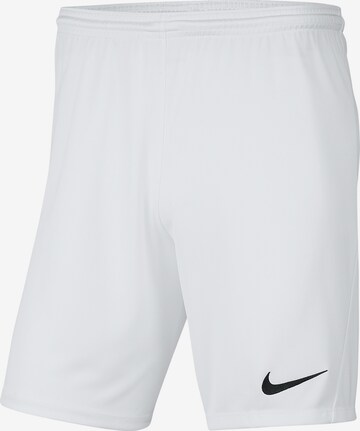 NIKE Regular Workout Pants in White: front