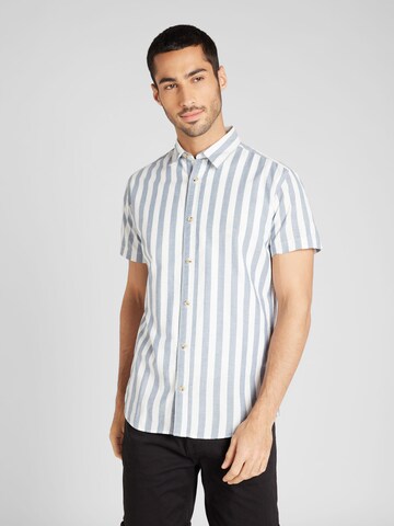 Coupe slim Chemise 'JOSHUA' JACK & JONES en bleu : devant