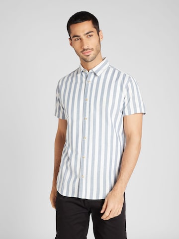 JACK & JONES Slim fit Button Up Shirt 'JOSHUA' in Blue: front