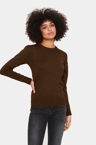 SAINT TROPEZ Sweater 'Mila' in Brown: front
