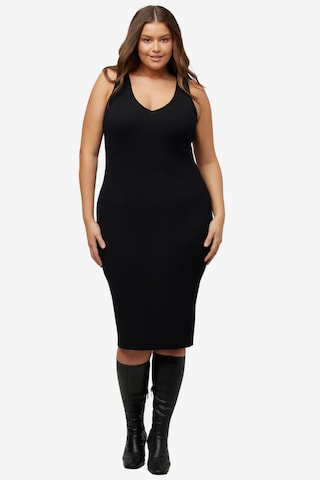 Ulla Popken Knitted dress in Black: front