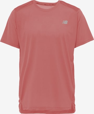 new balance قميص عملي 'Accelerate' بلون أحمر: الأمام