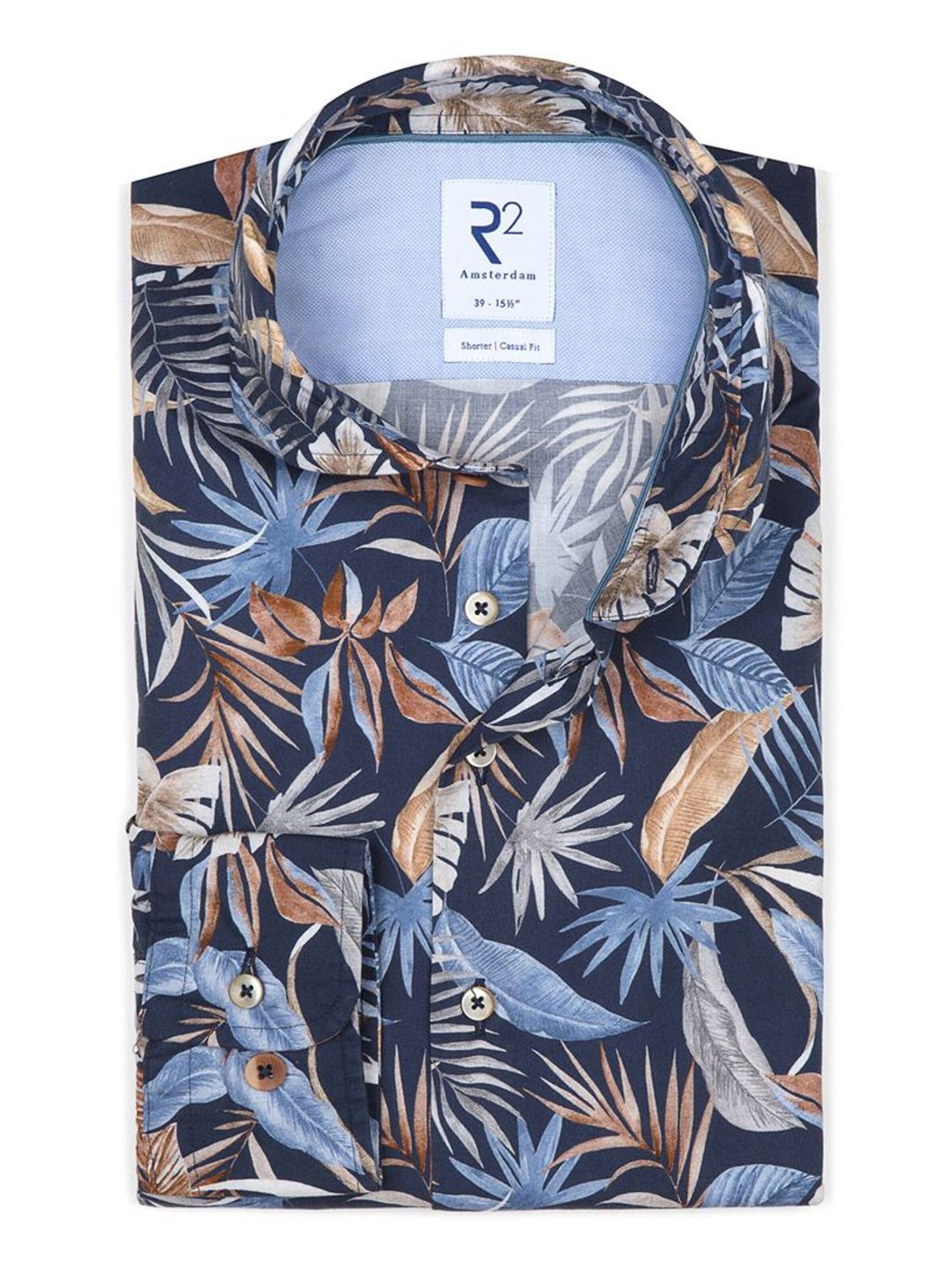 R2 Amsterdam Regular fit Button Up Shirt in Blue: front