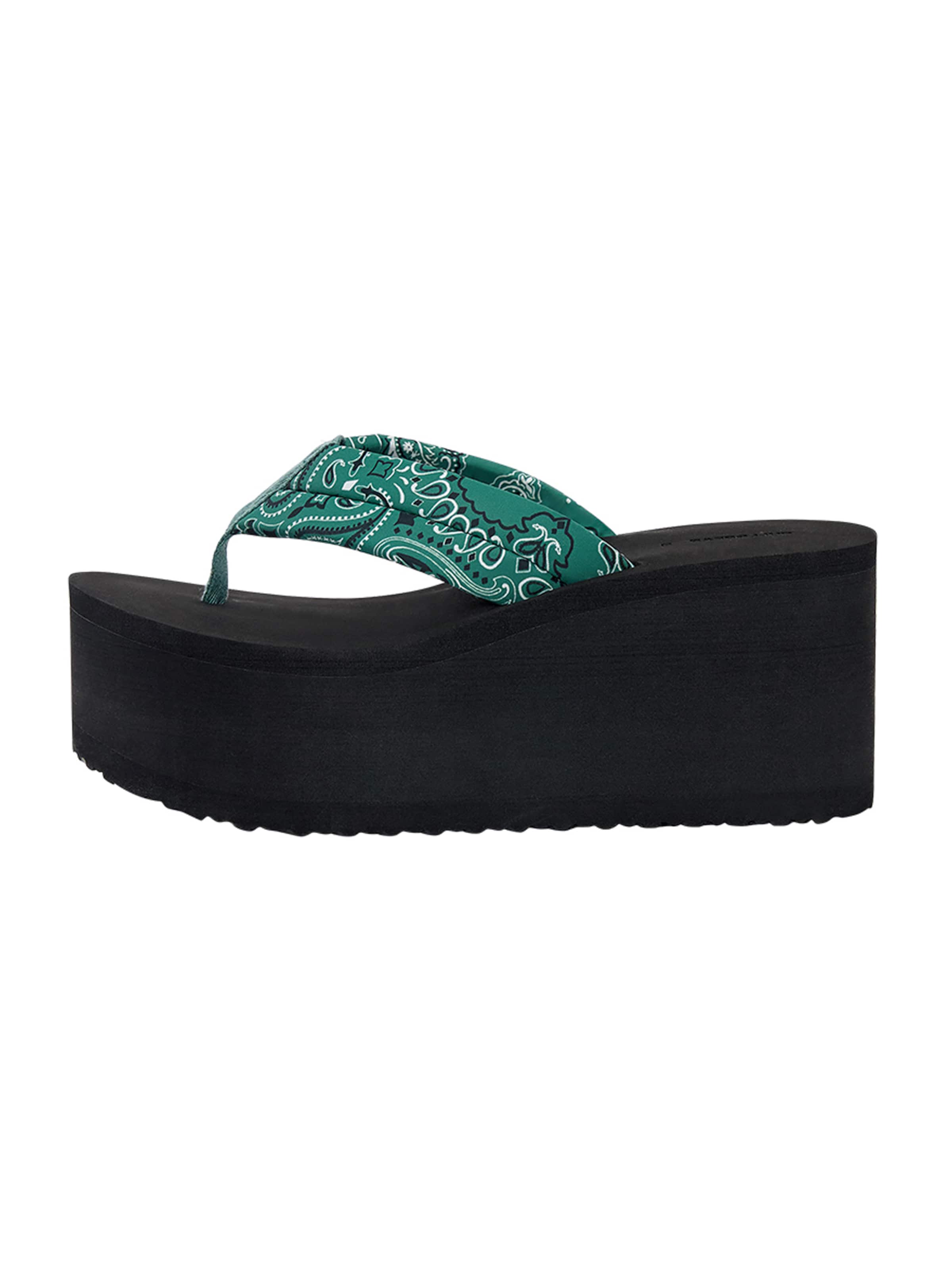 Pull&Bear Сандали с разделител за пръстите в зелено: отпред