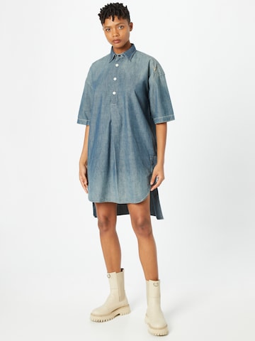 G-Star RAW - Vestido camisero en azul: frente