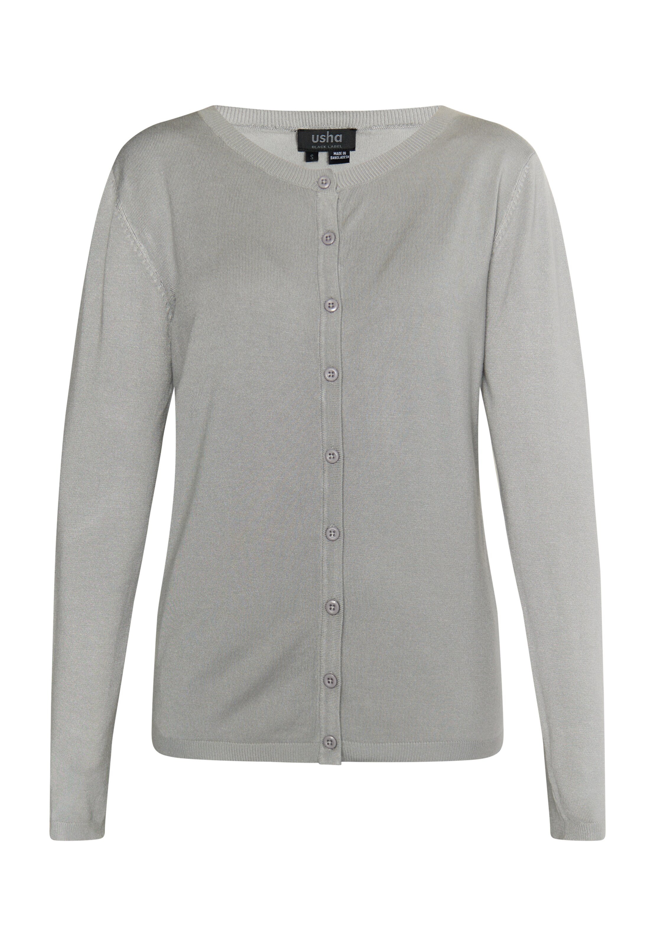 usha BLACK LABEL Вязаная кофта 'Nowles' в Серый: спереди