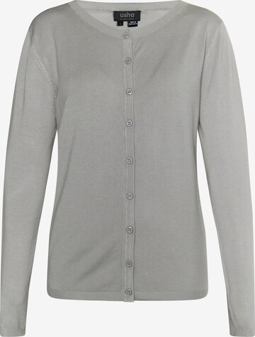 usha BLACK LABEL Knit cardigan 'Nowles' in Grey: front