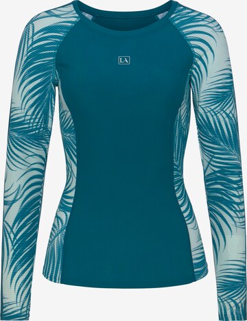 LASCANA ACTIVE T-shirt Athletic Bikini Top in Blue: front