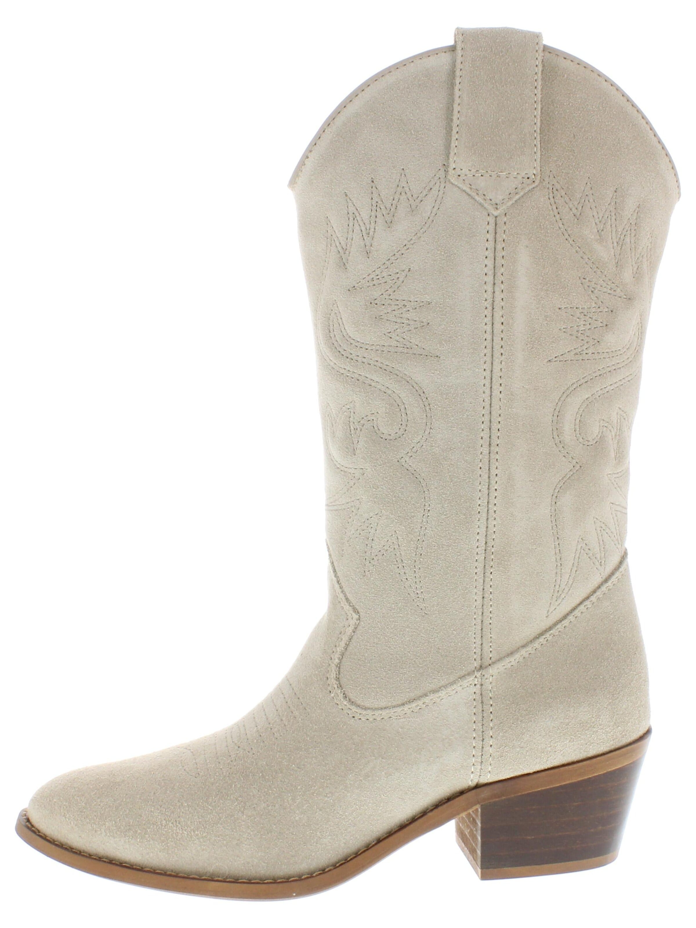 XAVER LUIS Schuhmanufaktur Cowboy Boots 'MAE' in Beige: front