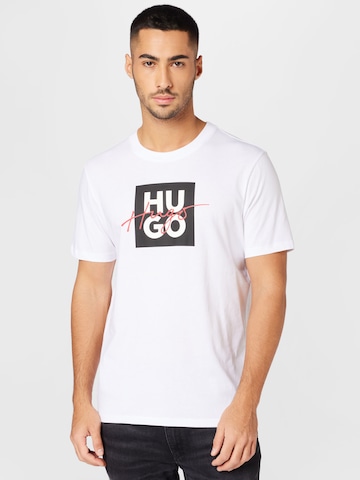 HUGO Red T-shirt 'Dalpaca' i vit: framsida