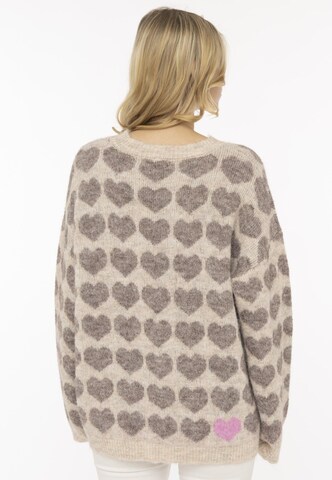 Zwillingsherz Strickpullover Pullover hearts in Beige: Rückseite
