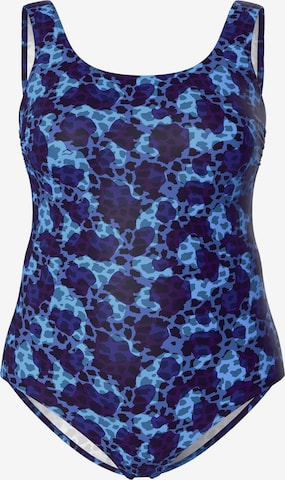 Ulla Popken Bustier Badpak in Blauw: voorkant