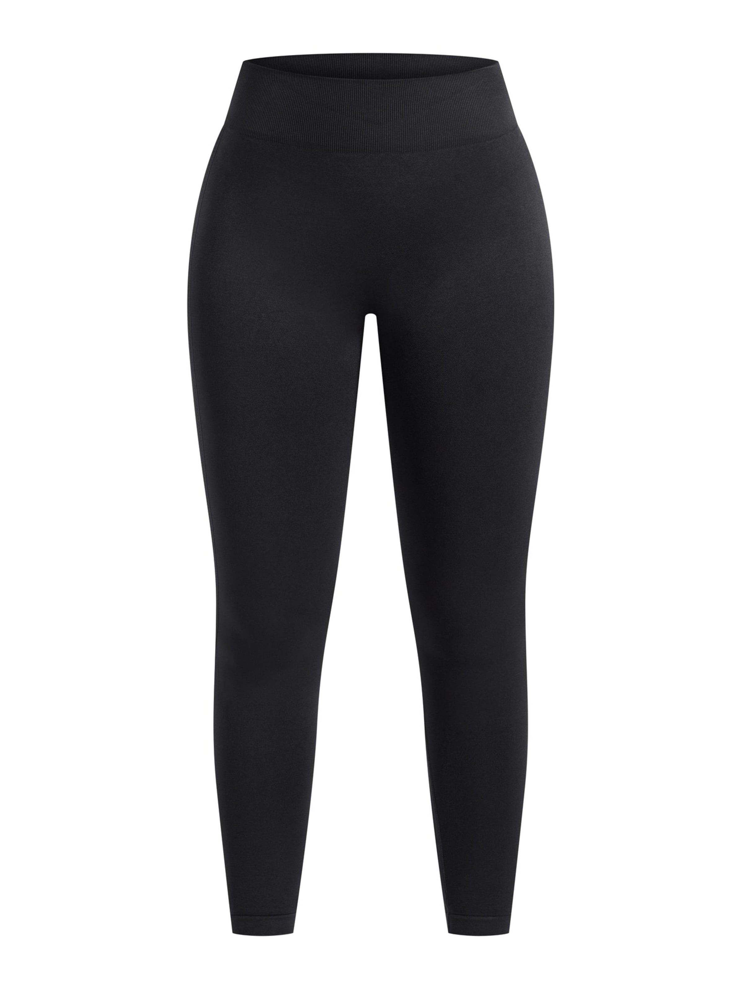 Smilodox Skinny Cetrina Seamless Scrunch Leggings in Schwarz: Vorderseite