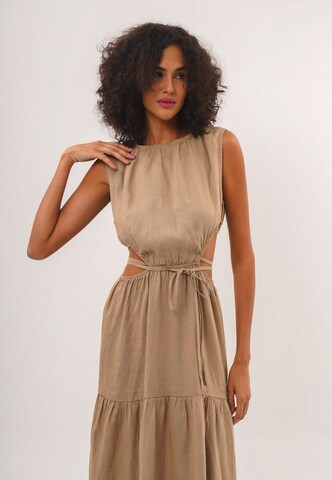 FRESHLIONS Maxikleid 'Lilia' in Braun